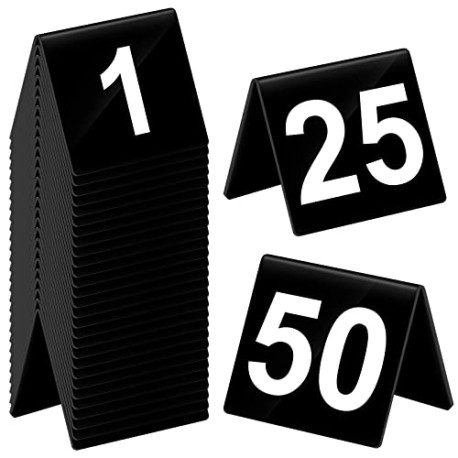 Table Numbers 1-50 Acrylic Double Side