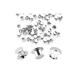 30 Pieces Metal Pin Backs Locking Pin Keepers Locking Clasp
