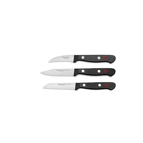 Gourmet 3-Piece Paring Knife Set, Black