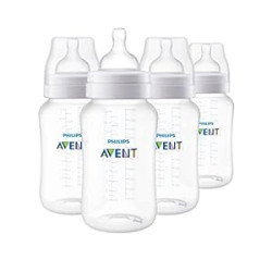 Philips Avent Anti-Colic Baby Bottles, 11oz, 4pk, Clear, SCY106/04