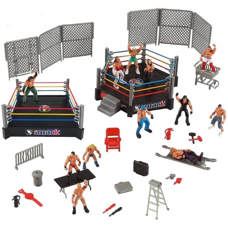 32-Piece Mini Wrestling Playset with Action Figures