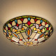 Tiffany Ceiling Lights, Stained Glass Ceiling Light 3-Lights 16 Inch
