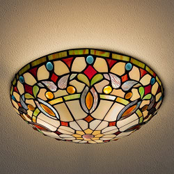 Tiffany Ceiling Lights, Stained Glass Ceiling Light 3-Lights 16 Inch