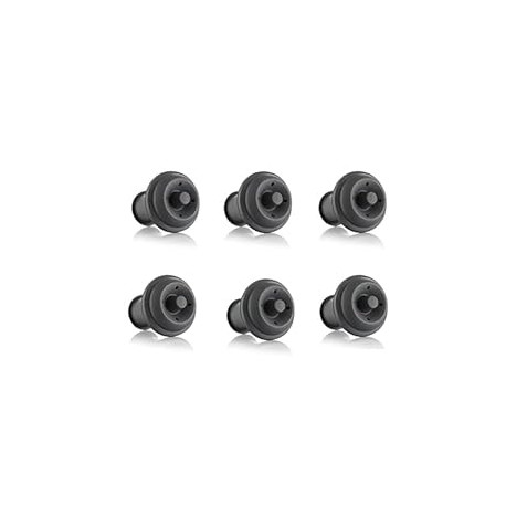 Wine Vacuum Stoppers Set of 6– Black