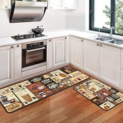 Kitchen Mat Runner Set Doormat Bathroom 17"x47"+17"x30"