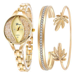 Women's Diamond Wristwatch Bangle Bracelet