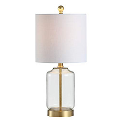 20.5" Glass/Metal LED Table Lamp Glam