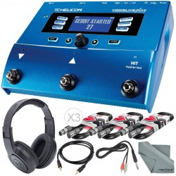 TC-Helicon VoiceLive Play Vocal Effect Processor Pedal and Accessory Bundle w/Headphones + Xpix XLR Cables + More