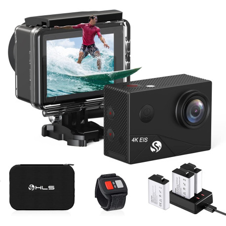 4k Action Camera Waterproof with 3 Batteries
