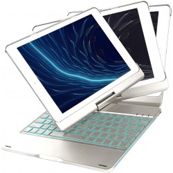 iEGrow F180 Silver Case with Keyboard, 7 Colors Adjustment Backlit
