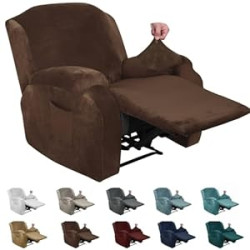 Velvet 4 Piece Recliner Cover
