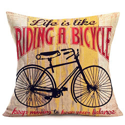 Vintage Bicycle Decorative Pillow Covers