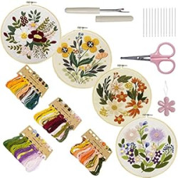 4 Sets Embroidery Kit for Beginners Art Craft Handy