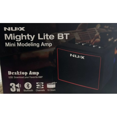 NUX Mighty Lite BT Mini Modeling Amp + 1/4 Inch TRS Cable 6.6 Feet