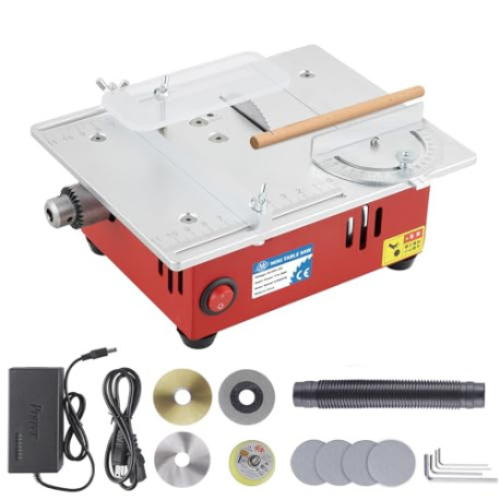Mini Table Saw Small Precision Hobby Table Saw, 1/2" Adjustable Cut Depth