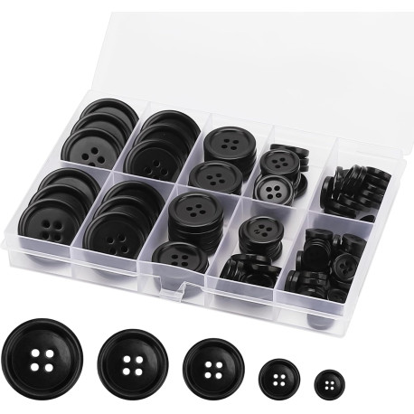 100 Pcs Premium Mixed Resin Sewing Buttons