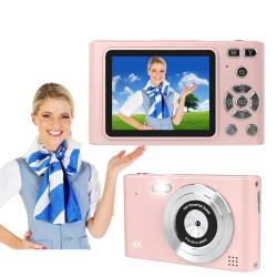 Pink Digital Camera, Full HD 48mp