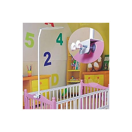 Crib Canopy Holder Universal Metal Adjustable Clip-On Stand Bracket