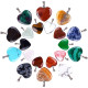 20 Pieces Heart Shape crystal Stone Pendants Chakra