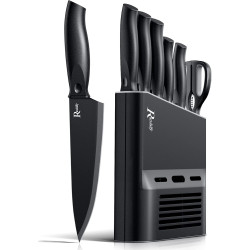 Kitchen Knife Set with Block, 7 Pieces Chef Knives