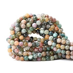 60PCS 6mm Natural Indian Agate Gemstone