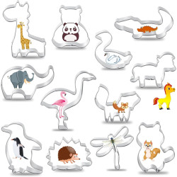 Animal Cookie Cutter Set for Kids, Cookie Cutter Set of 12 Piece