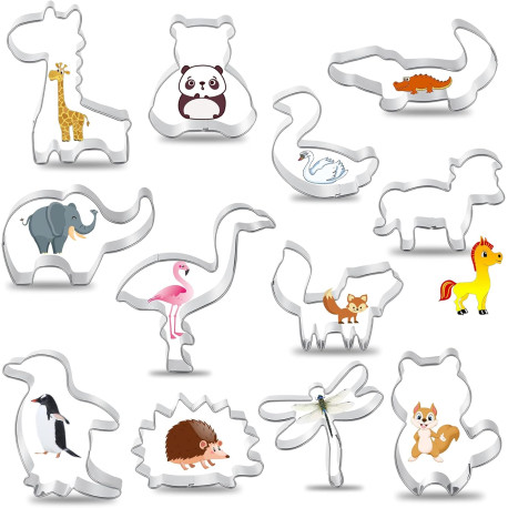 Animal Cookie Cutter Set for Kids, Cookie Cutter Set of 12 Piece