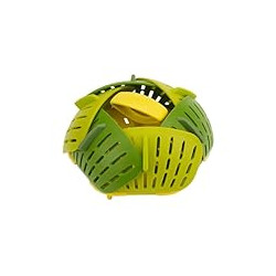 Bloom Folding Steamer Basket for Vegetables, Green
