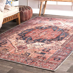 Leslie Transitional Printed Accent Rug, 3x5, Peach