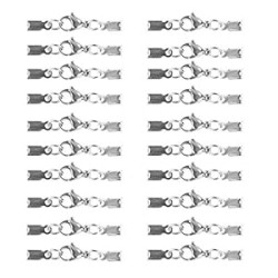 Lobster Claw Clasps with Cord Ends, 20pcs