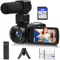 Video Camera, 1080P 30MP Camcorder IR Night Vision