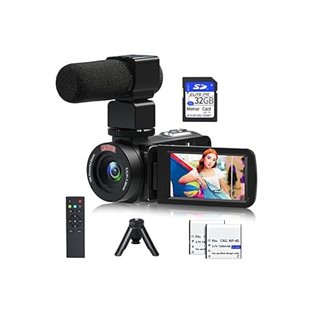 Video Camera, 1080P 30MP Camcorder IR Night Vision