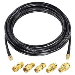 Male to SMA Female Bulkhead Cable 33ft RG58