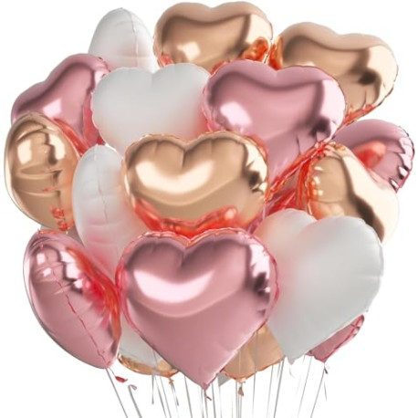 Pink Heart Balloons 12Pcs