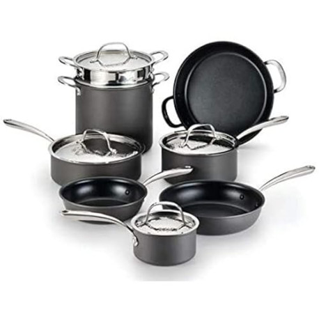 Lagostina Nera Hard Anodized Nonstick 12-Piece Cookware Set
