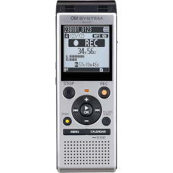 OM SYSTEM WS-882 4GB Digital Stereo Voice Recorder, Silver/Black