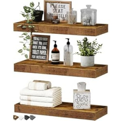 Bedroom Kitchen Farmhouse Small Book Shelf 16 inch Set of 3