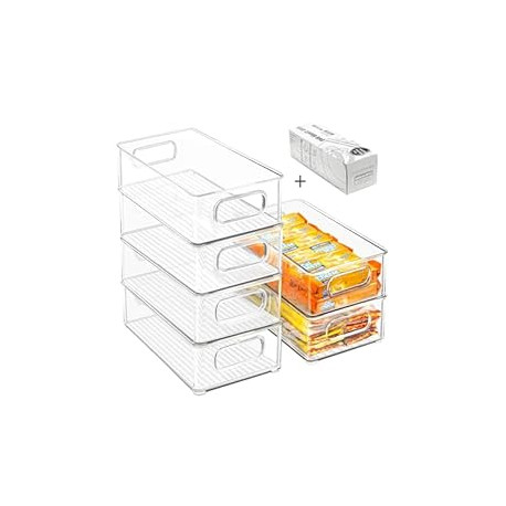 Stackable Refrigerator Organizer Bins, 6 Pack