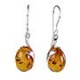Sterling Silver and Baltic Honey Amber Earrings