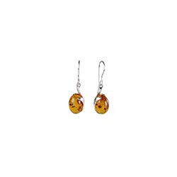 Sterling Silver and Baltic Honey Amber Earrings