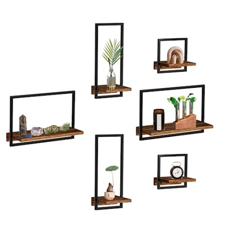 6 Sets Rustic Floating Shelves