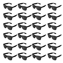 Vintage Retro Style Sunglasses Classic Shades Eyewear Party Favors (24, Black)