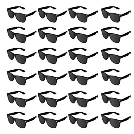 Vintage Retro Style Sunglasses Classic Shades Eyewear Party Favors (24, Black)