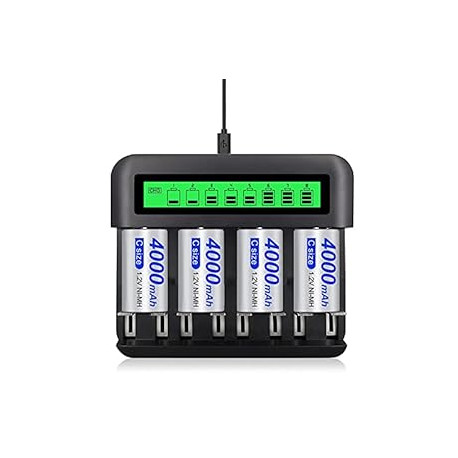 AA AAA C D Universal Battery Charger with 4 Pack C