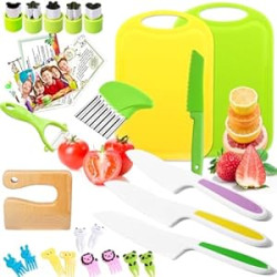 Kids Kitchen Knife Tools Toddlers Wood Safe