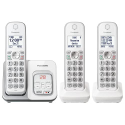 3 Cordless Handsets - KX-TGD633W (White/Silver)