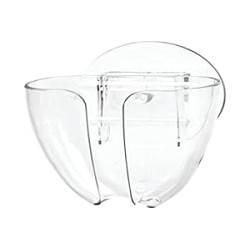 Cup Wall Mount Kitchen Sink Bar Soap Holder - 2.5" x 3.5" x 6", Clear