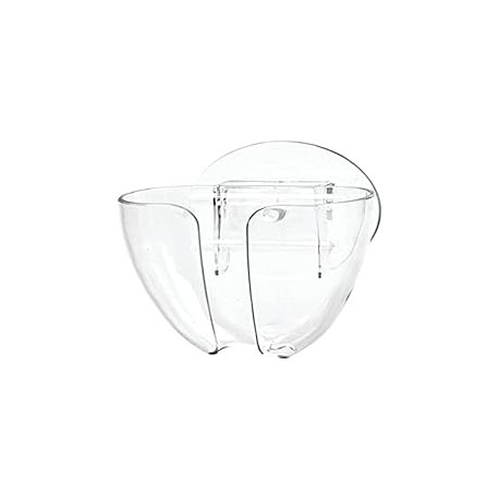 Cup Wall Mount Kitchen Sink Bar Soap Holder - 2.5" x 3.5" x 6", Clear