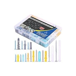 220-Pieces Plastic Self Drilling Drywall Ribbed Anchors Hollow-Wall Anchor