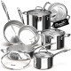 Tri-Ply Stainless Steel Pots and Pans Set 11-PC